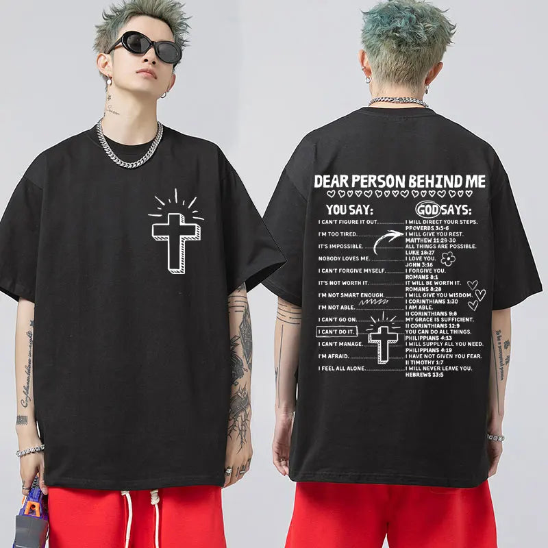 Christian Living Proof of A Loving God Graphic T Shirt Men Women Jesus Bible Verse Vintage Harajuku Fashion Short Sleeve T-shirt