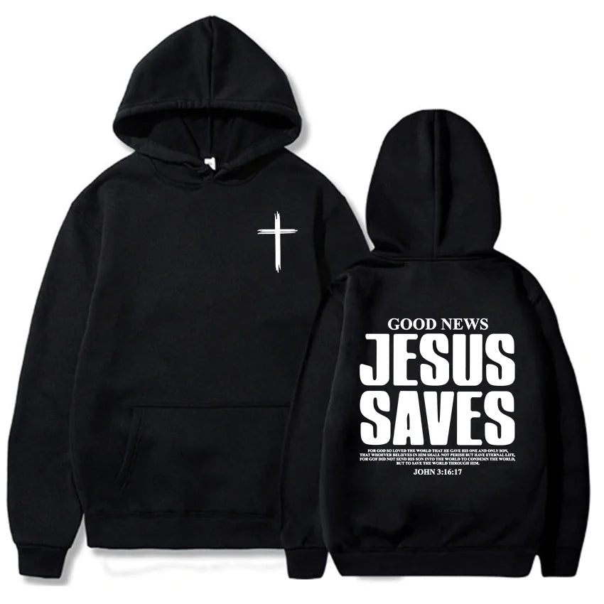 Unisex Fleece Hoodie with Inspirational Print – Casual Long-Sleeve Pullover with Front Pocket
