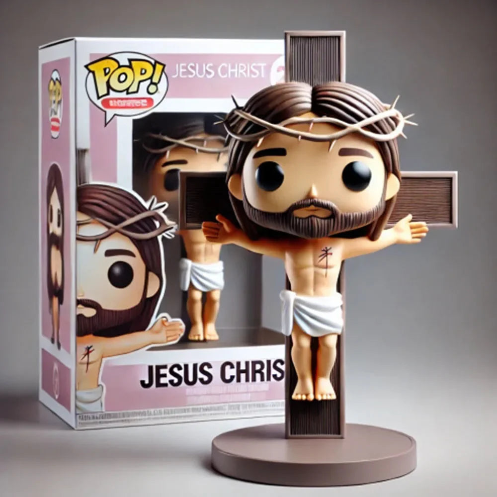 Resin Jesus Statue – Cute Religious Home Decor for Easter or Christmas, Catholic-Themed Bedroom Figurine