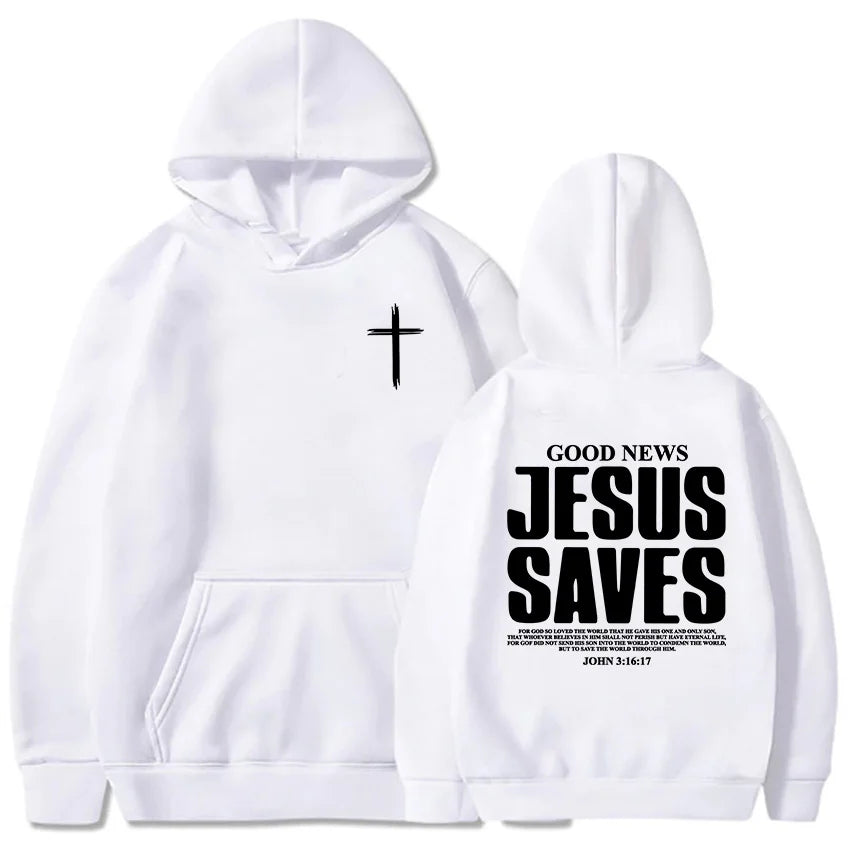Unisex Fleece Hoodie with Inspirational Print – Casual Long-Sleeve Pullover with Front Pocket