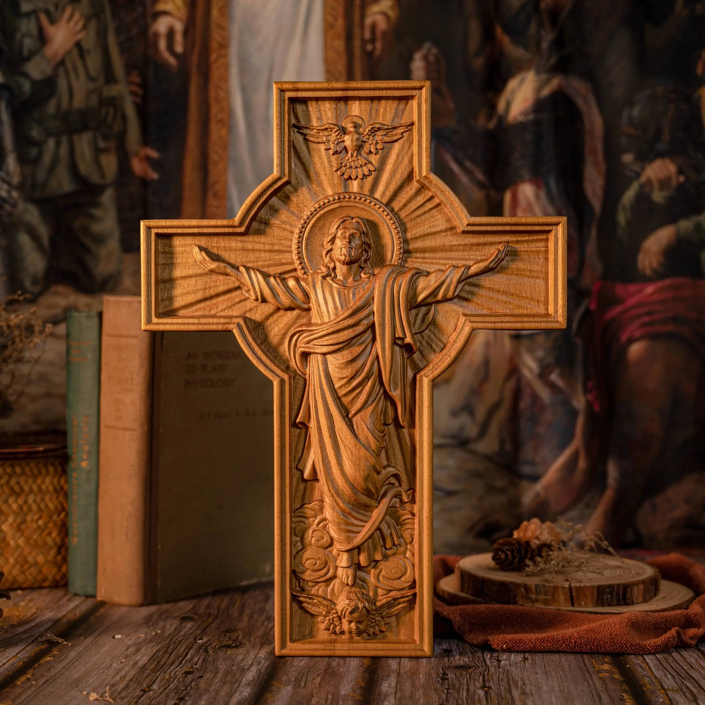 Jesus Crucifix Wall Hanging – Christian Religious Decoration for Home or Church