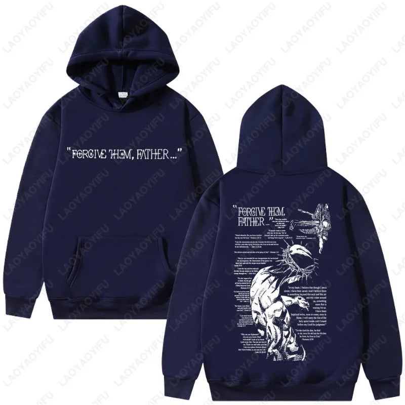 Sudadera con capucha Christian Jesus Merch "Forgive Them Father", versículo de la Biblia, para hombre y mujer, estilo hiphop, urbana, casual, CJ2