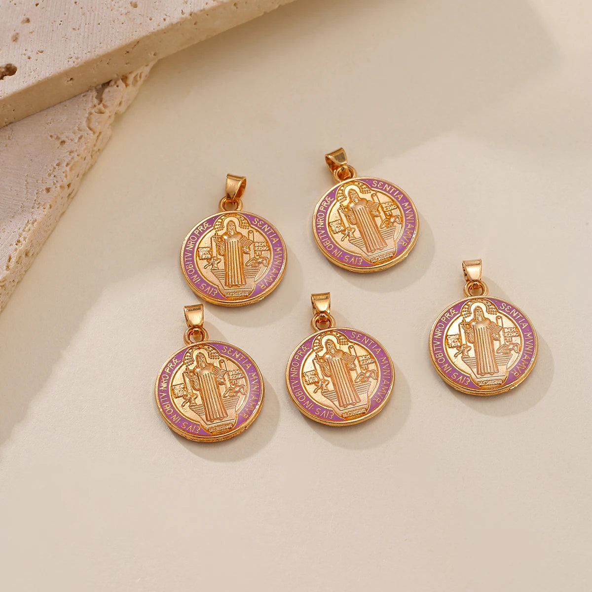 12 Pieces St. Benedict Double-Sided Catholic Medals - Religious Charm Pendants for Necklaces, Gift Accessories