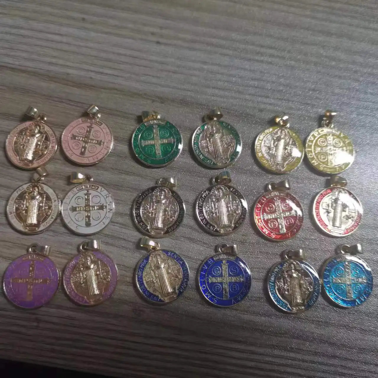 12 Pieces St. Benedict Double-Sided Catholic Medals - Religious Charm Pendants for Necklaces, Gift Accessories