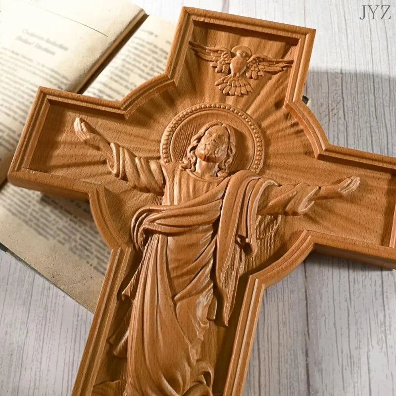 Jesus Crucifix Wall Hanging – Christian Religious Decoration for Home or Church