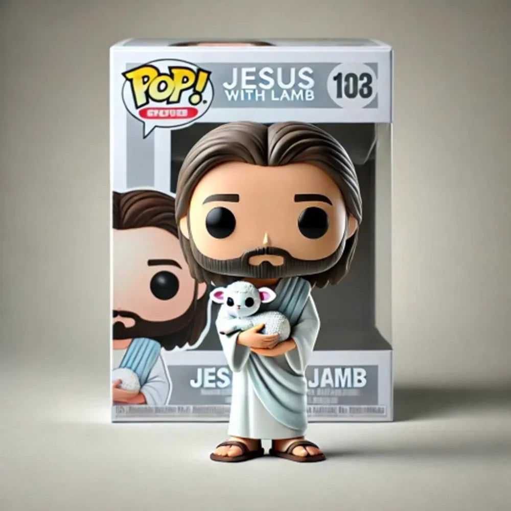 Resin Jesus Statue – Cute Religious Home Decor for Easter or Christmas, Catholic-Themed Bedroom Figurine