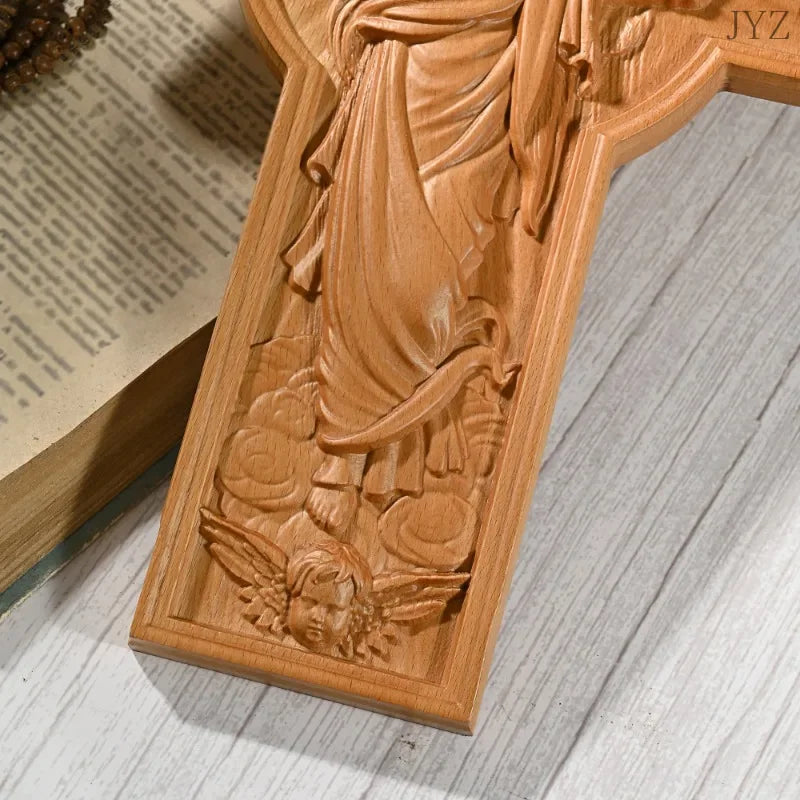 Jesus Crucifix Wall Hanging – Christian Religious Decoration for Home or Church