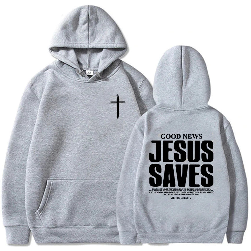 Unisex Fleece Hoodie with Inspirational Print – Casual Long-Sleeve Pullover with Front Pocket