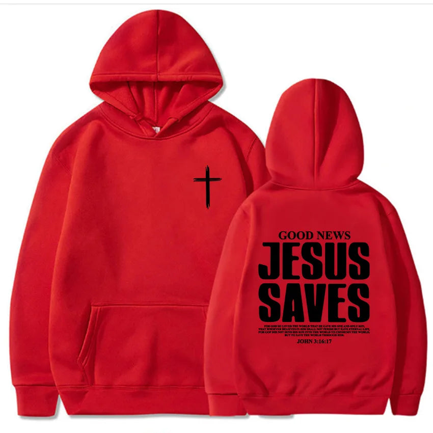Unisex Fleece Hoodie with Inspirational Print – Casual Long-Sleeve Pullover with Front Pocket