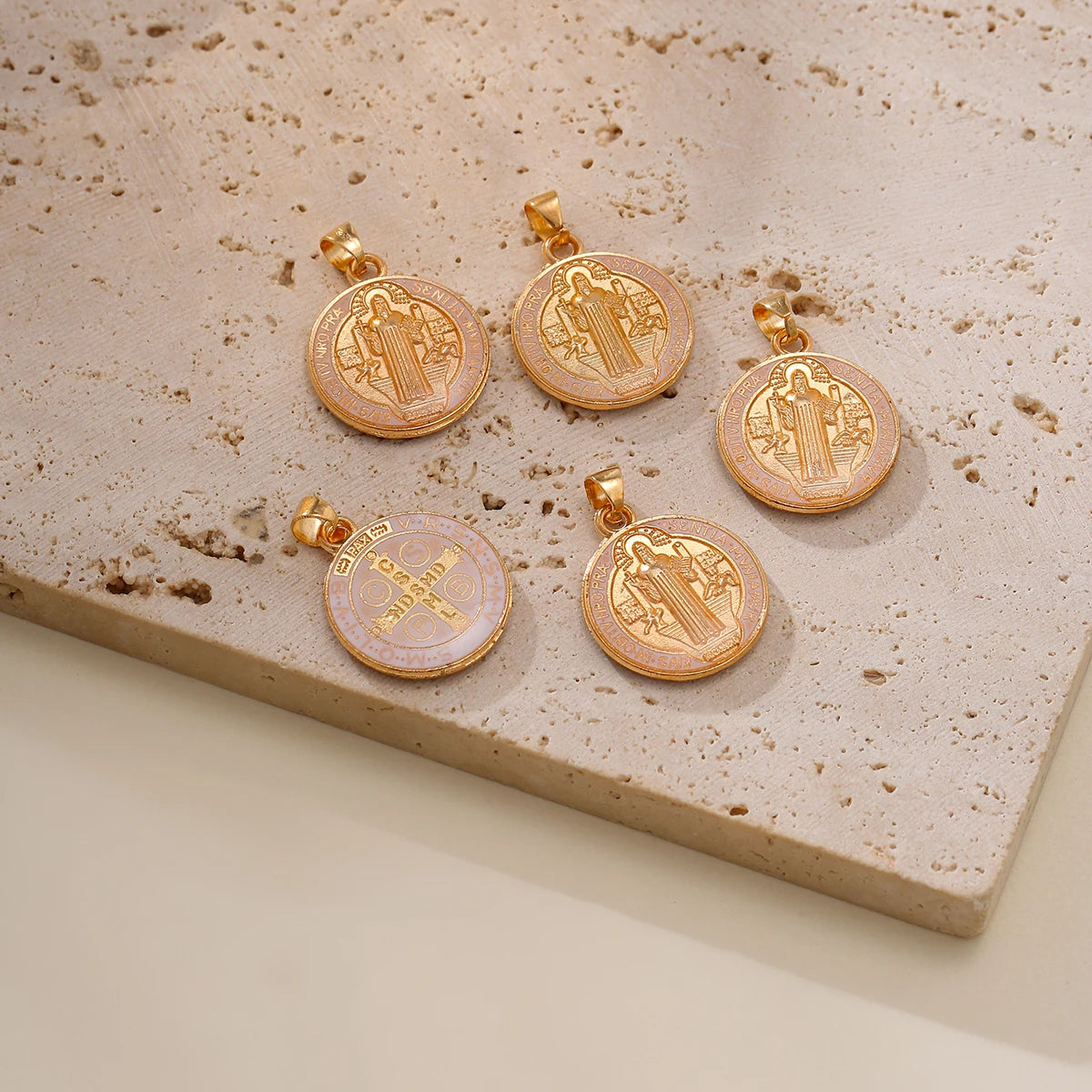 12 Pieces St. Benedict Double-Sided Catholic Medals - Religious Charm Pendants for Necklaces, Gift Accessories