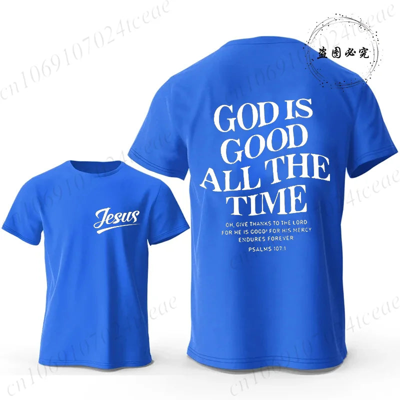 Believe Cross Jesus Graphic Men’s Casual Short Sleeve T-Shirt – Breathable Modal Fabric, Four Seasons Wear