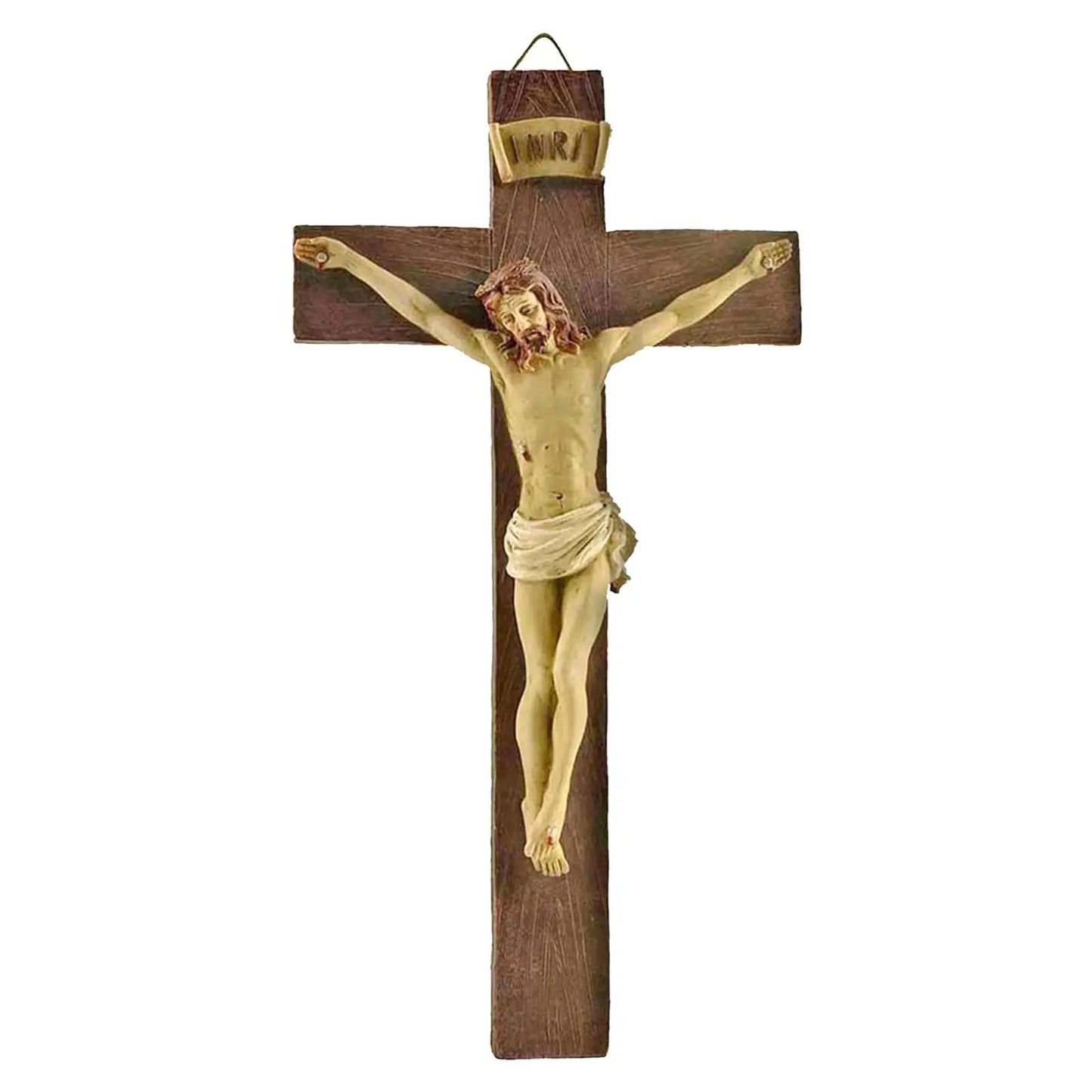 Wall-Mounted Resin Cross Figurine – Decorative Christian-Inspired Sculpture for Home or Office (24.5cm)