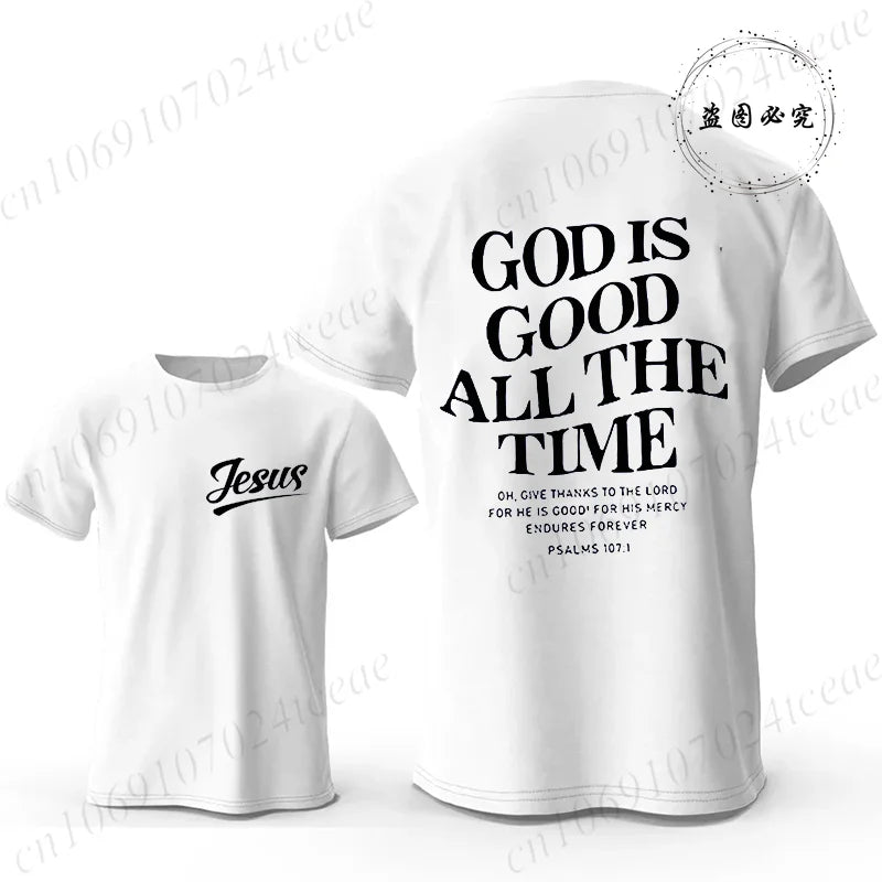 Believe Cross Jesus Graphic Men’s Casual Short Sleeve T-Shirt – Breathable Modal Fabric, Four Seasons Wear