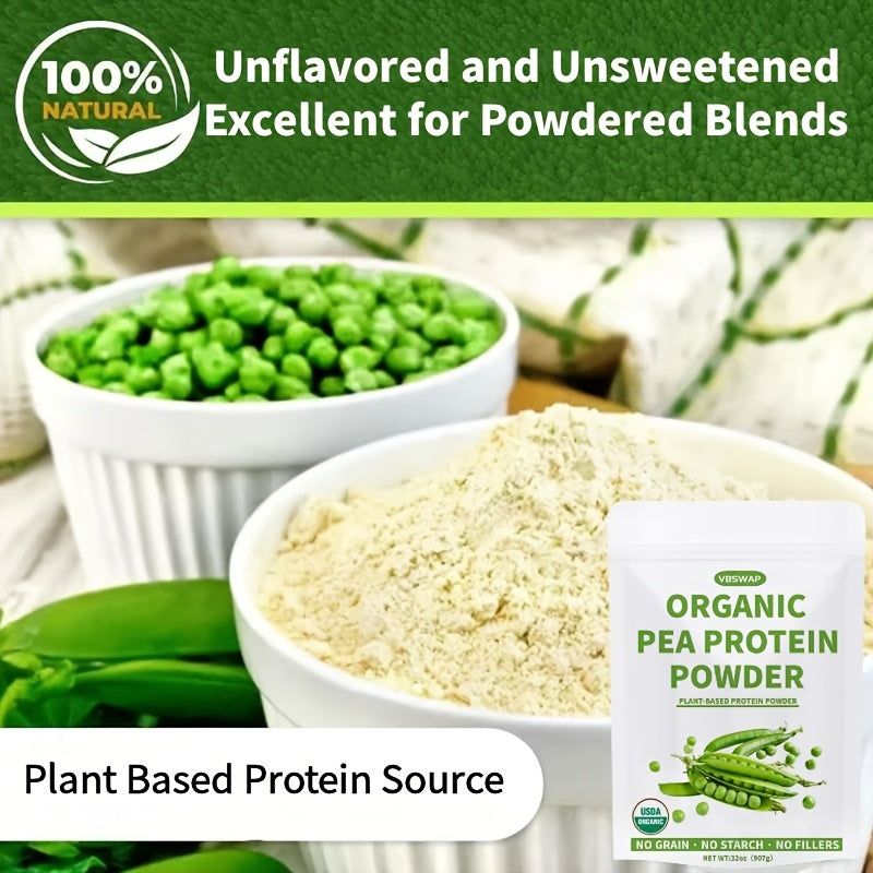 Organic Pea Protein Powder, 2lb – Unflavored Plant-Based Protein – Sugar-Free, Lactose-Free
