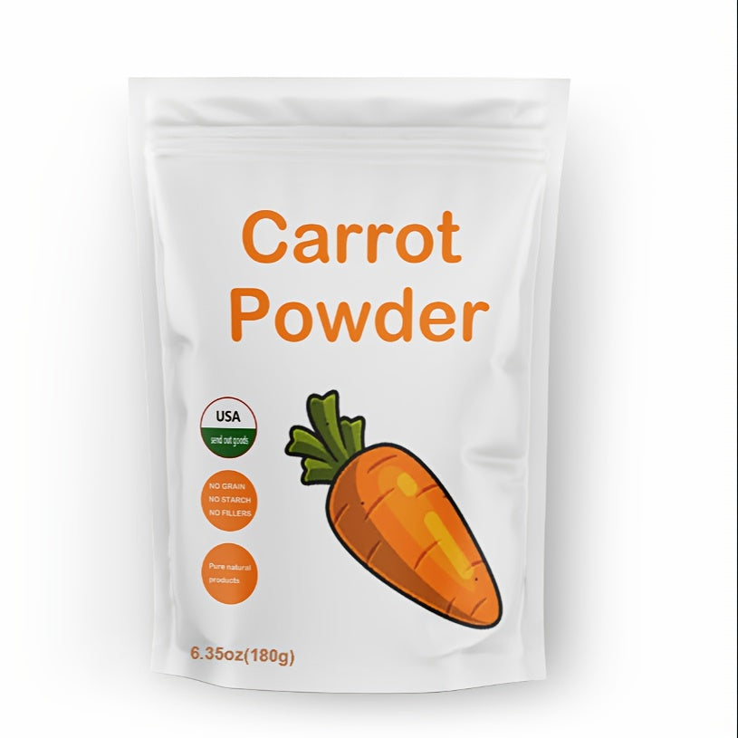 Carrot Powder – 180g (Pack of 1), Vegan & Gluten-Free, 5g/Serving – For Smoothies, Cooking & Baking – Natural Vegetable Powder