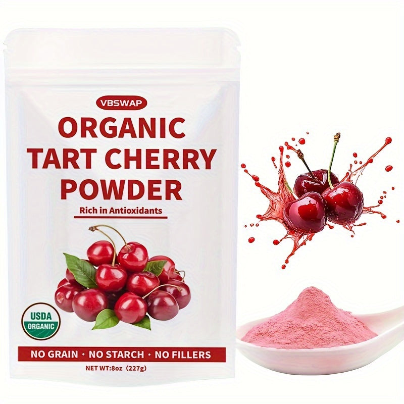 Organic Tart Cherry Powder – 8oz, Antioxidant-Rich, Sugar & Additive Free, Natural, USDA Certified – Ideal for Smoothies & Baking