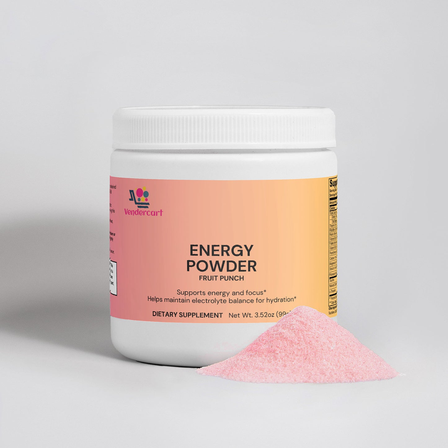 Energy Powder Fruit Punch Flavor – Sugar‑Free Instant Mix, 3.52 oz (99 g)