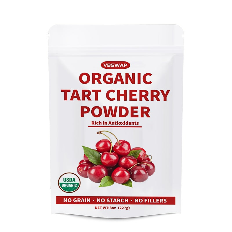 Organic Tart Cherry Powder – 8oz, Antioxidant-Rich, Sugar & Additive Free, Natural, USDA Certified – Ideal for Smoothies & Baking