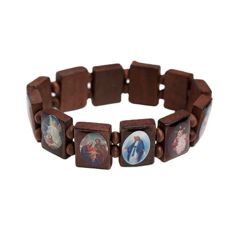 Natural Wooden Catholic Rosary Bracelet – Faith-Inspired Unisex Religious Jewelry