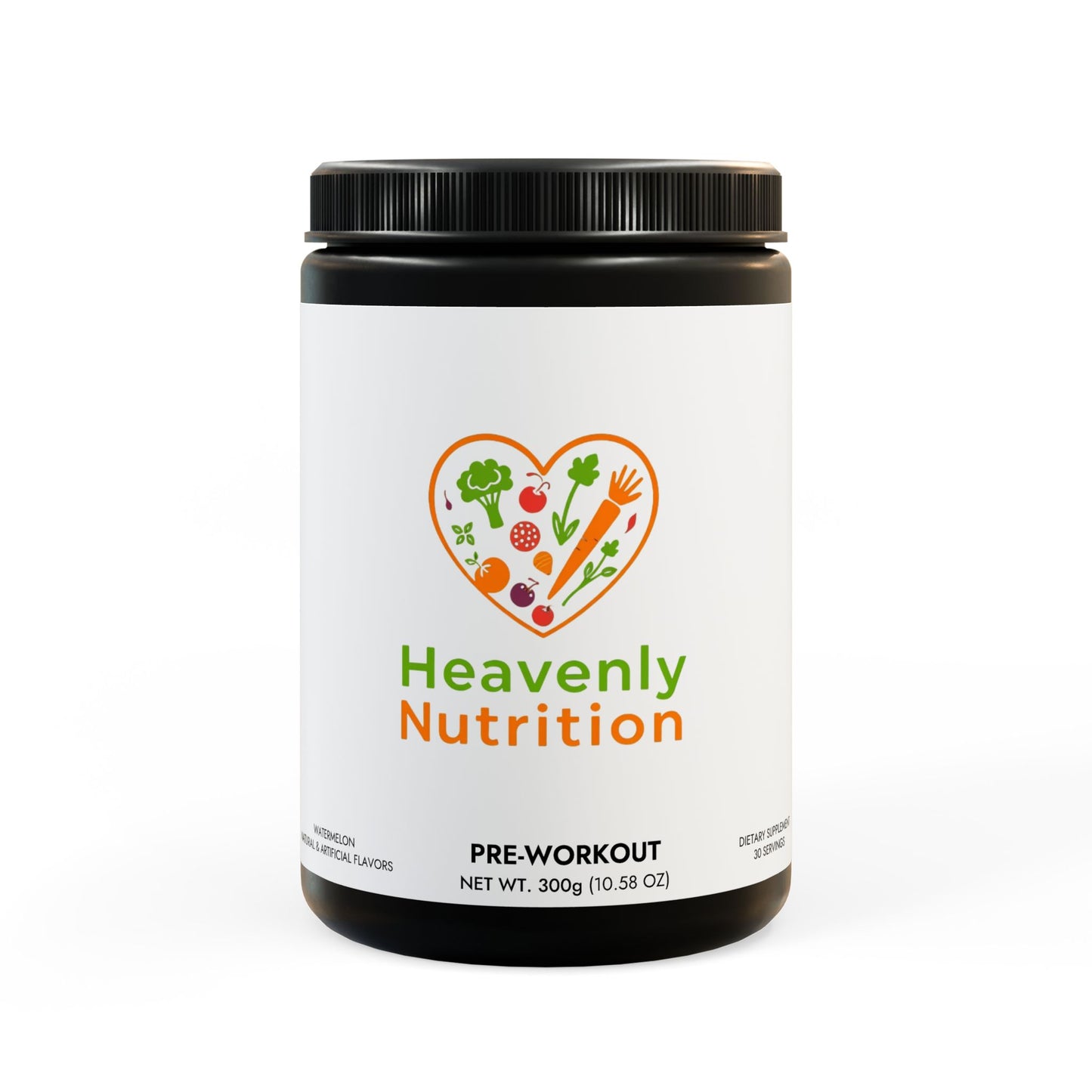 Heavenly Nutrition Pre-Workout Supplement, Watermelon (300g, 10.58oz)