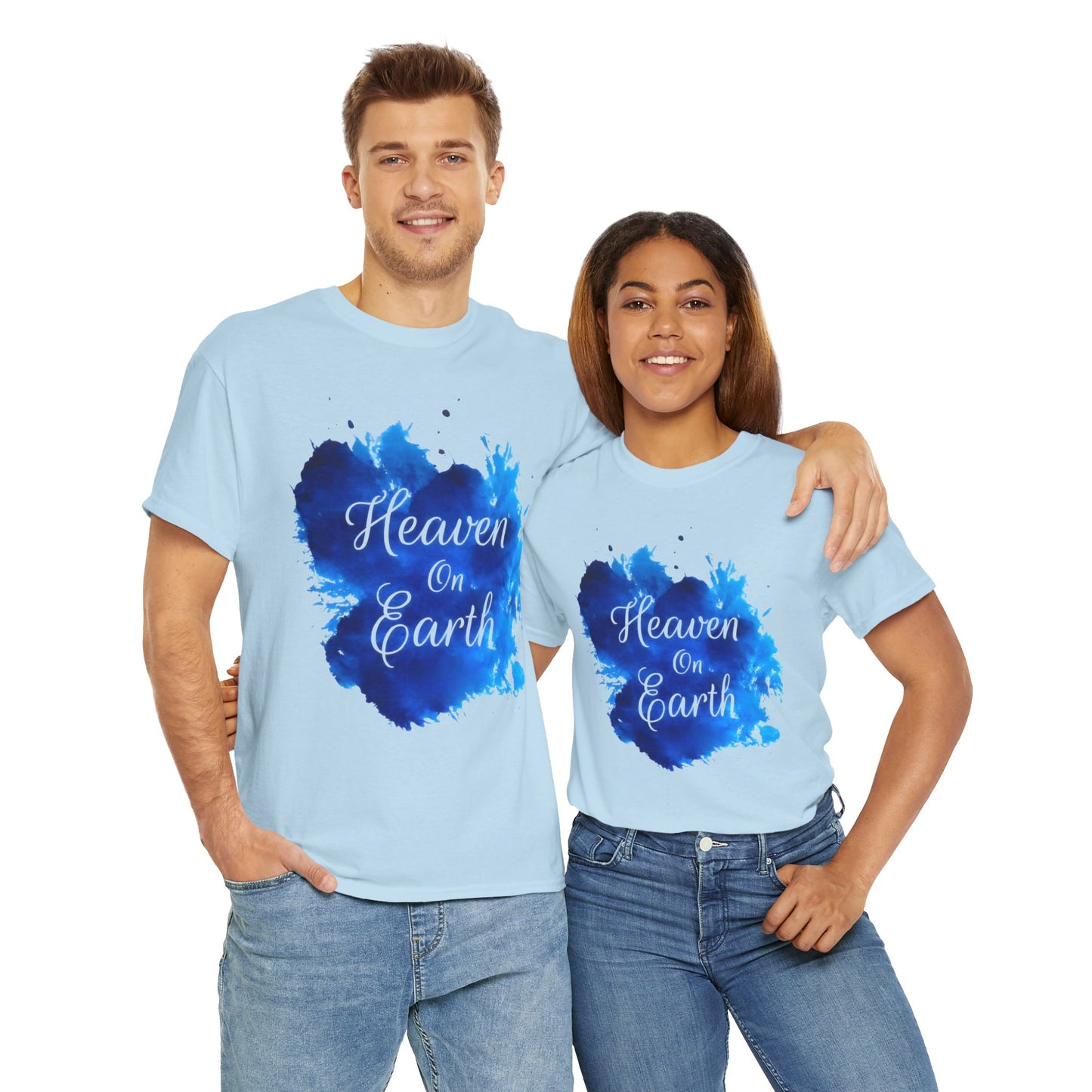 "Heaven on Earth" Unisex Cotton Tee — Comfortable Relaxed Fit Graphic Tee