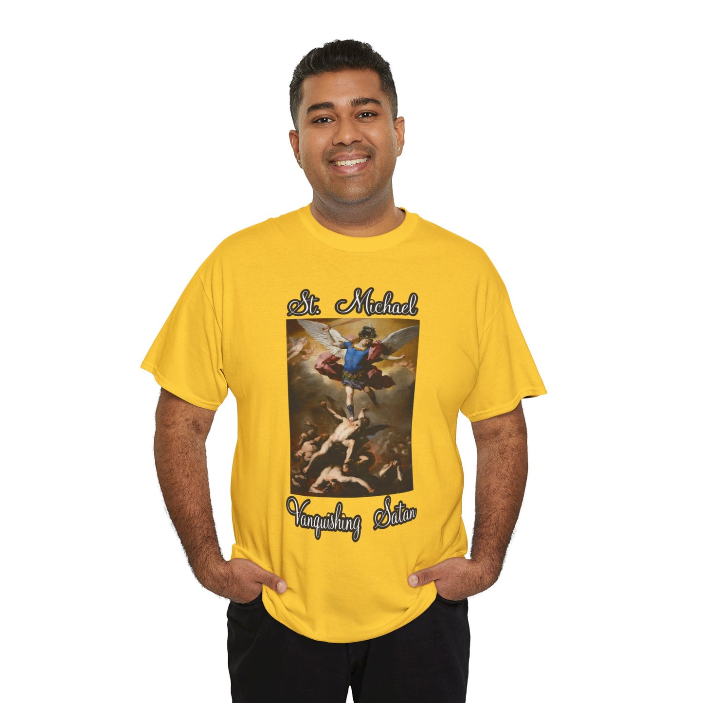 Prince of the Heavenly Host Artistic Unisex Heavy Cotton Tee — Faith-Inspired Apparel