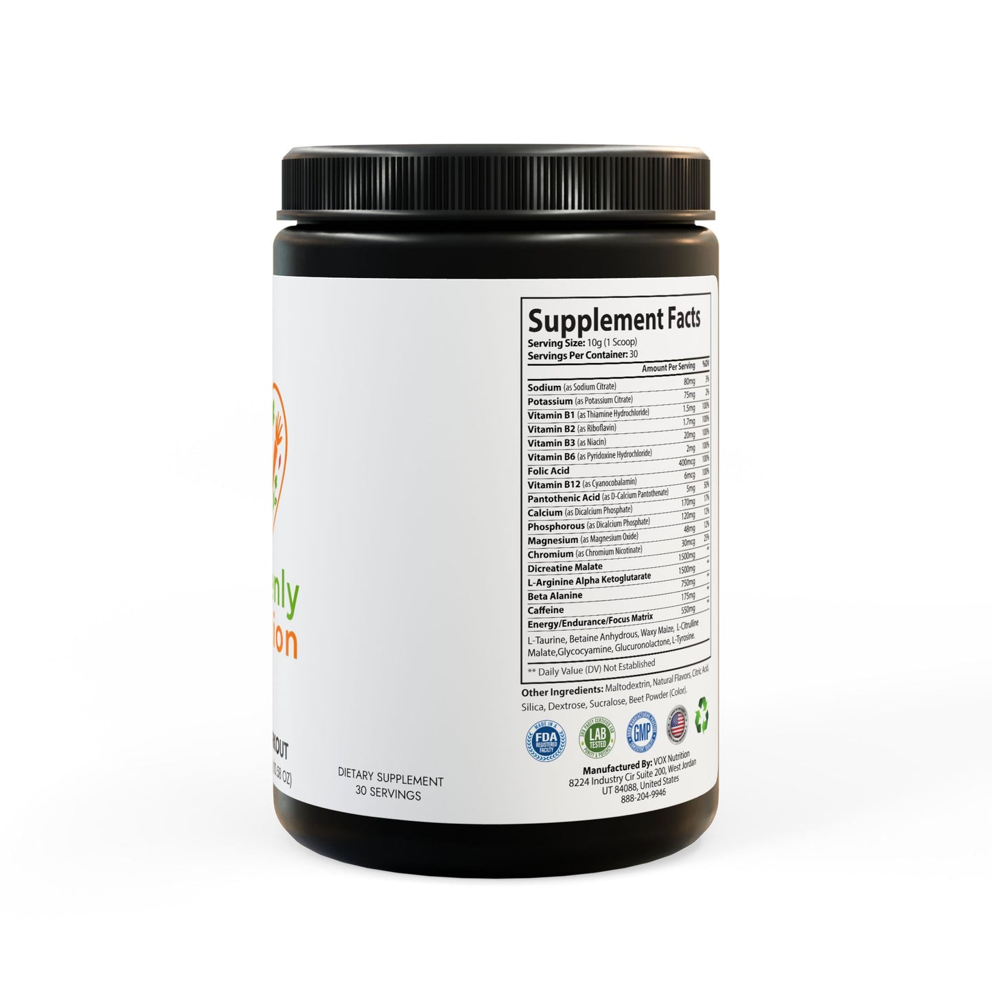 Heavenly Nutrition Pre-Workout Supplement, Watermelon (300g, 10.58oz)