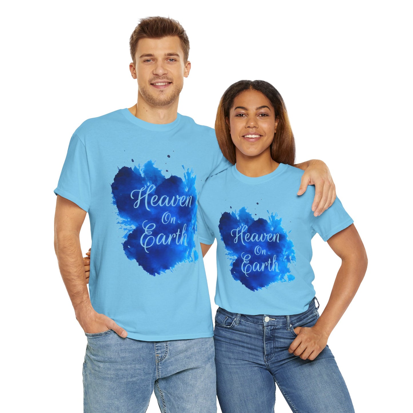 "Heaven on Earth" Unisex Cotton Tee — Comfortable Relaxed Fit Graphic Tee