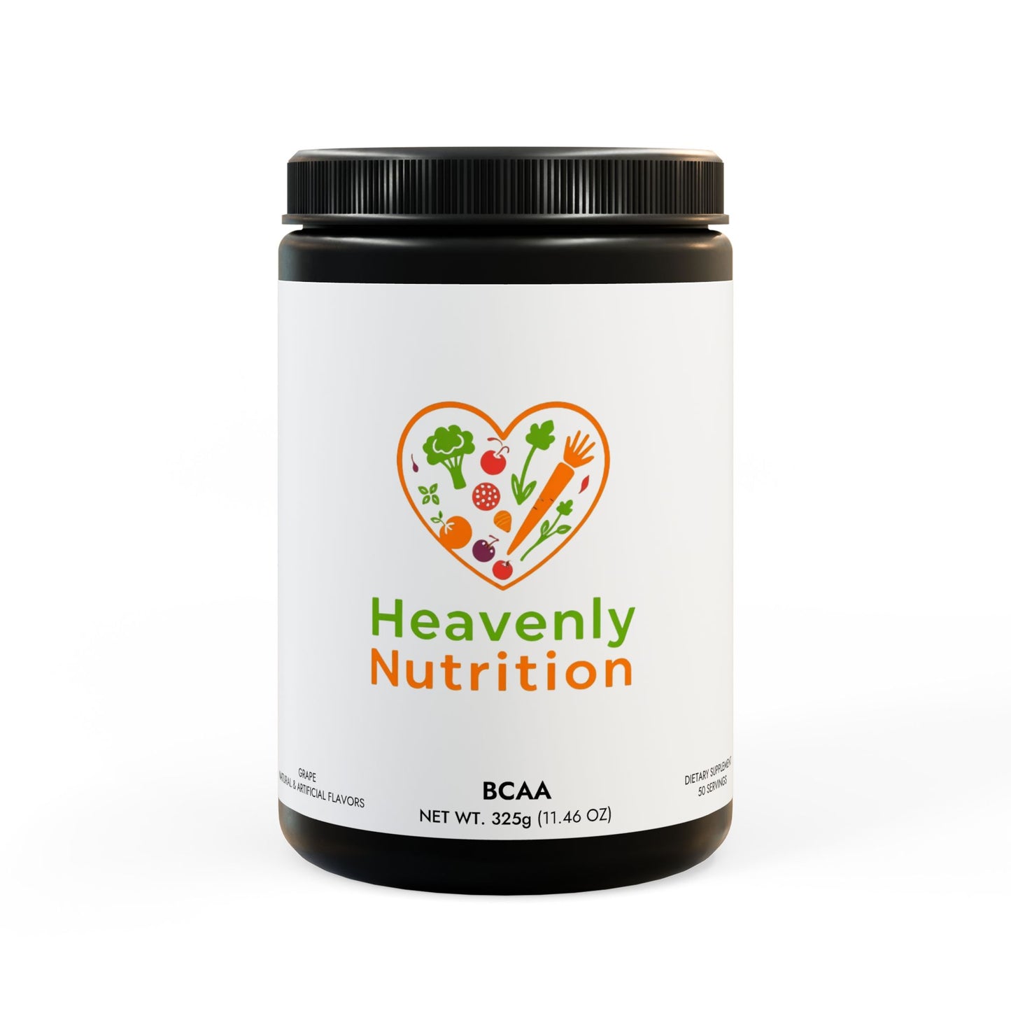 Heavenly Nutrition BCAA Supplement, Grape (325g, 11.46oz, 50 servings)