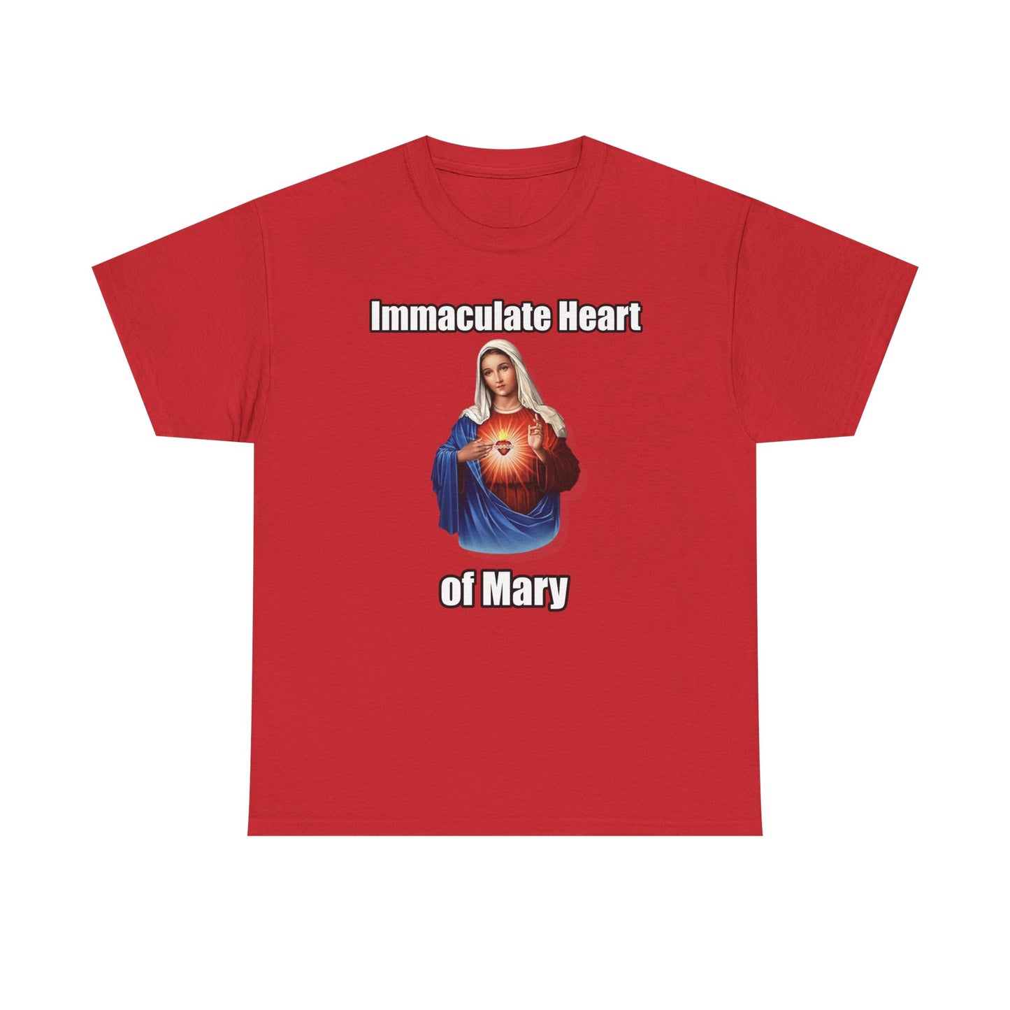 "Immaculate Heart of Mary" Unisex Heavy Cotton Tee - Faith-Inspired Spiritual Apparel