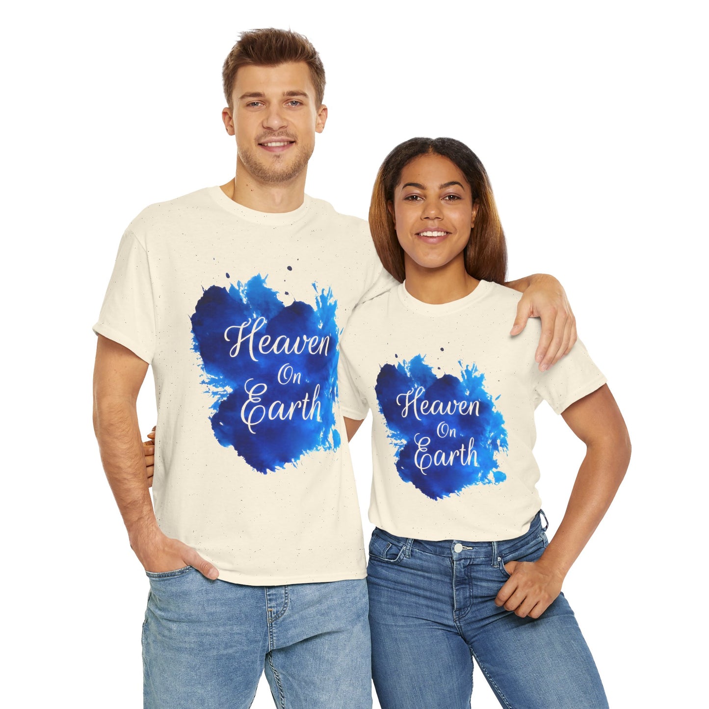 "Heaven on Earth" Unisex Cotton Tee — Comfortable Relaxed Fit Graphic Tee