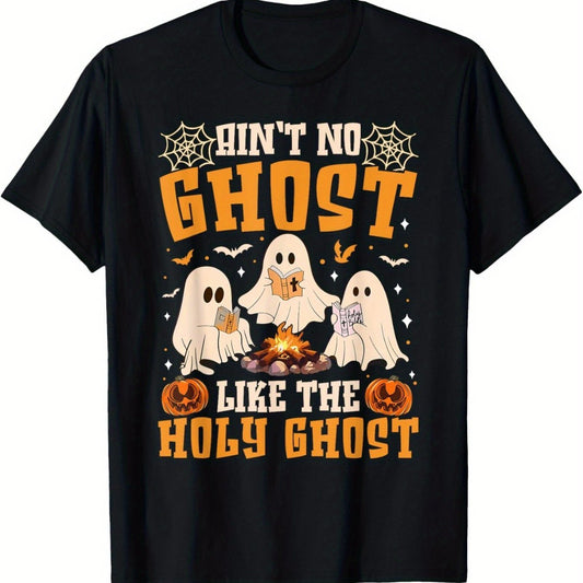 “No Ghosts, Fun Like The Holy Spirit” Unisex Printed Cotton-Blend Youth T-Shirt – Short Sleeve Retro Style
