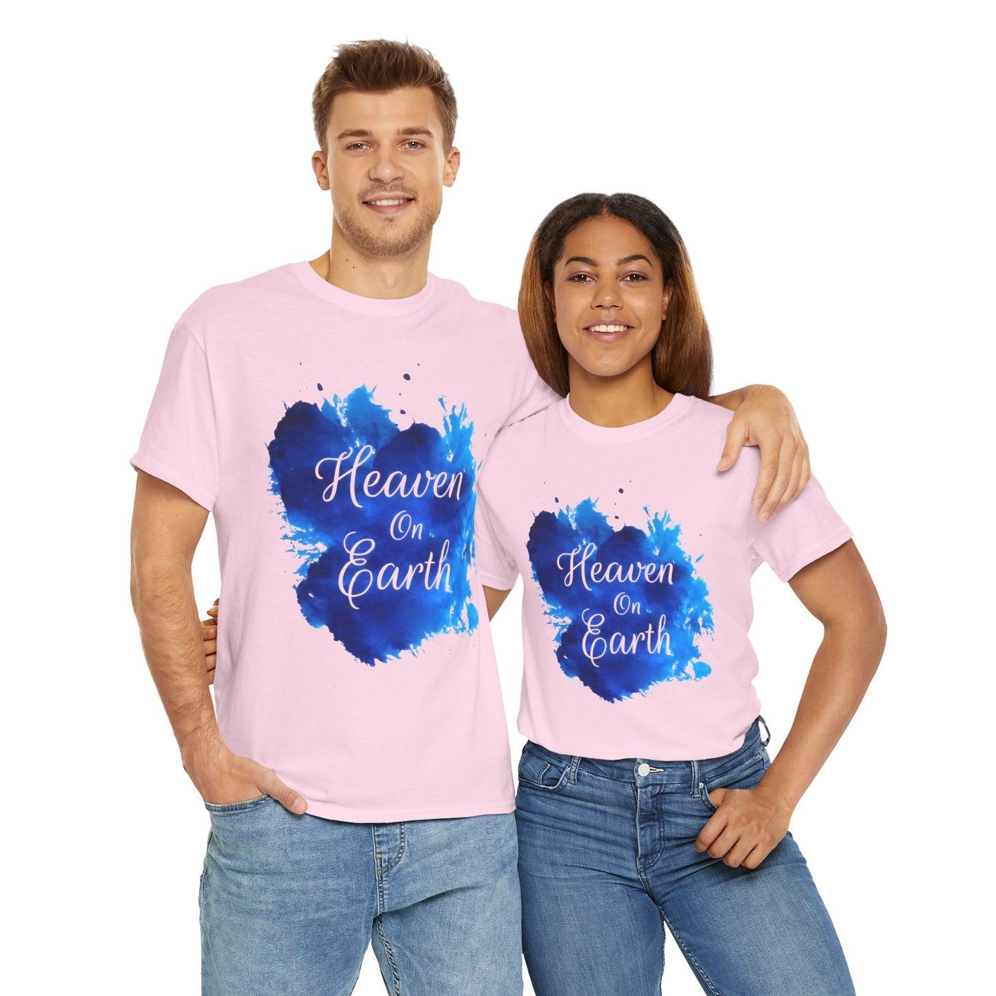 "Heaven on Earth" Unisex Cotton Tee — Comfortable Relaxed Fit Graphic Tee