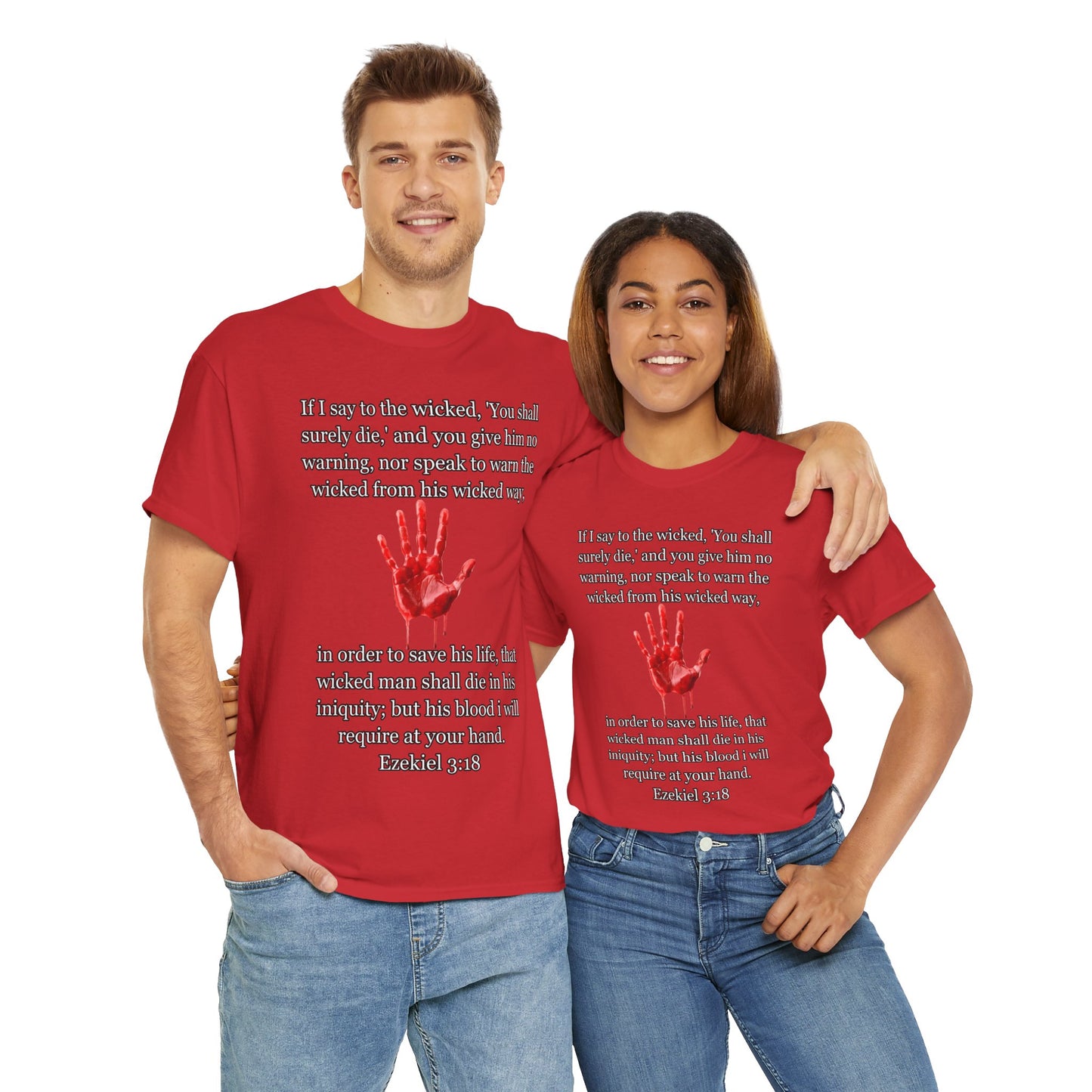 "Ezekiel 3:18 Unisex Heavy Cotton Tee" - Reflective Design for Activists and Advocates