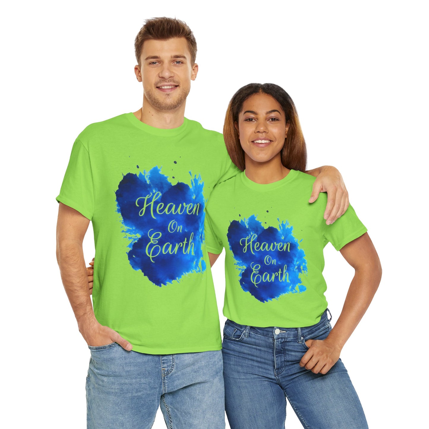 "Heaven on Earth" Unisex Cotton Tee — Comfortable Relaxed Fit Graphic Tee