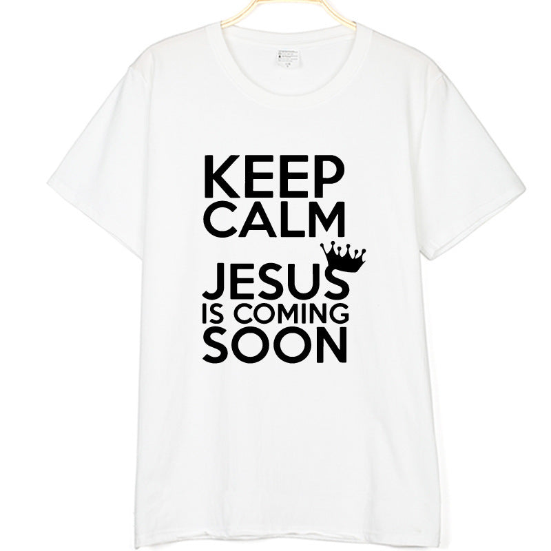 KEEP CALM JESUS IS COMING SOON Men's And Women's T-shirt