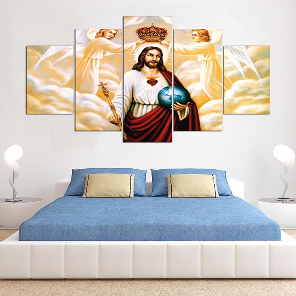 Home Decor Canvas 5 Pieces Jesus Poster
