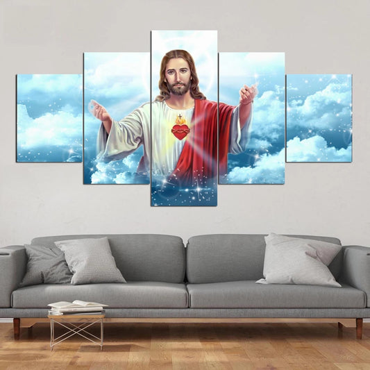 Home Decor Canvas 5 Pieces Jesus Poster
