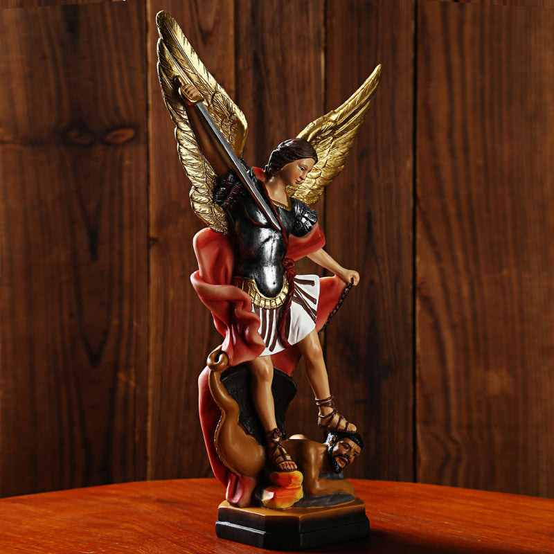 Saint Michael Resin Ornament – Catholic Religious Angel Decoration, Church Gift