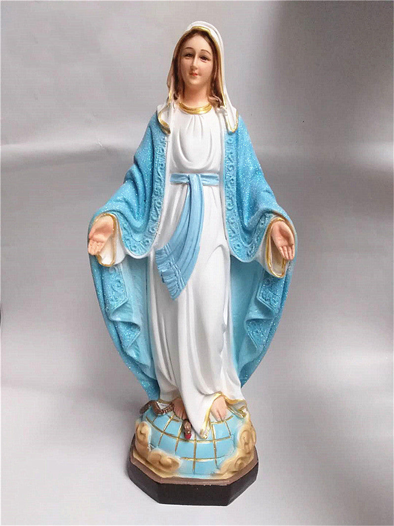 Catholic Resin Statue – Sacred Heart of Jesus, Virgin Mary, St. Joseph & St. Thérèse – 35cm Religious Figurine