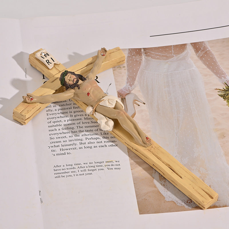 Jesus Cross Crucifix Statue for Home Wall Decor