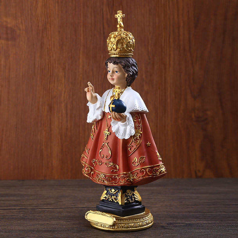 Infant Jesus of Prague Resin Statue – Catholic Christian Home Decoration
