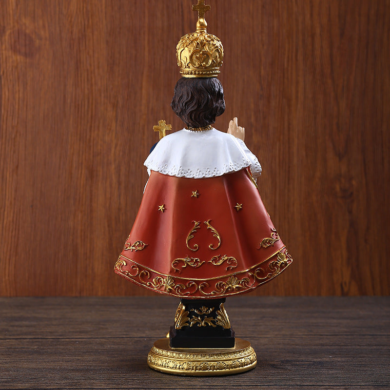 Infant Jesus of Prague Resin Statue – Catholic Christian Home Decoration