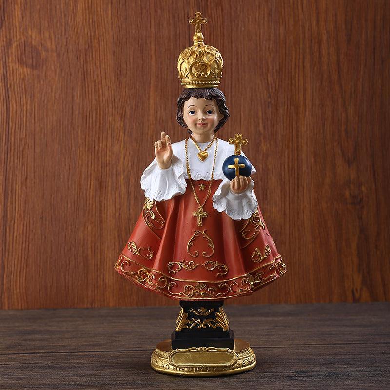 Infant Jesus of Prague Resin Statue – Catholic Christian Home Decoration