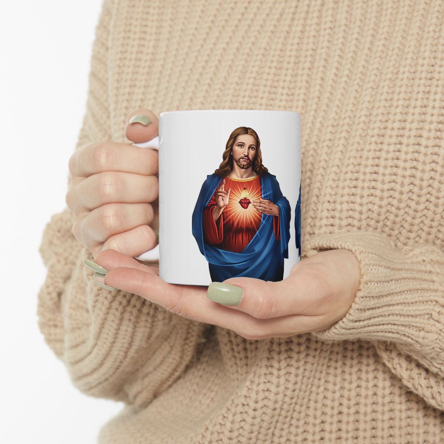 Sacred Heart of Jesus Immaculate Heart of Mary Ceramic Mug, (11oz, 15oz)