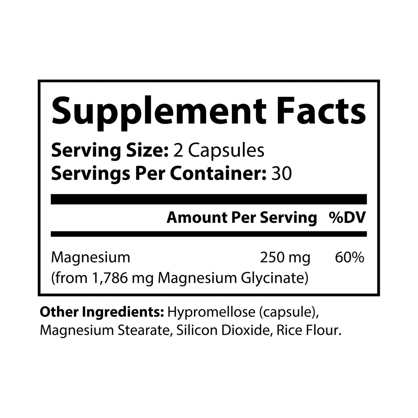 Heavenly Nutrition Magnesium Glycinate Supplement (60 Capsules)