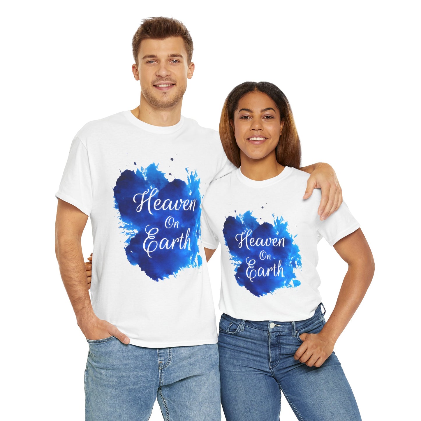 "Heaven on Earth" Unisex Cotton Tee — Comfortable Relaxed Fit Graphic Tee
