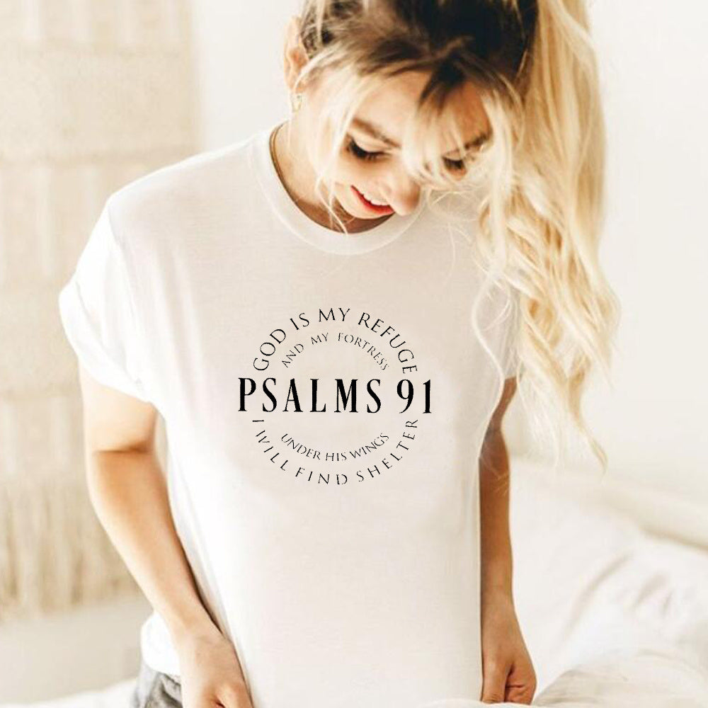 God Is My Refuge Psalms 91 Christian T-Shirt – Inspirational Bible Verse Tee