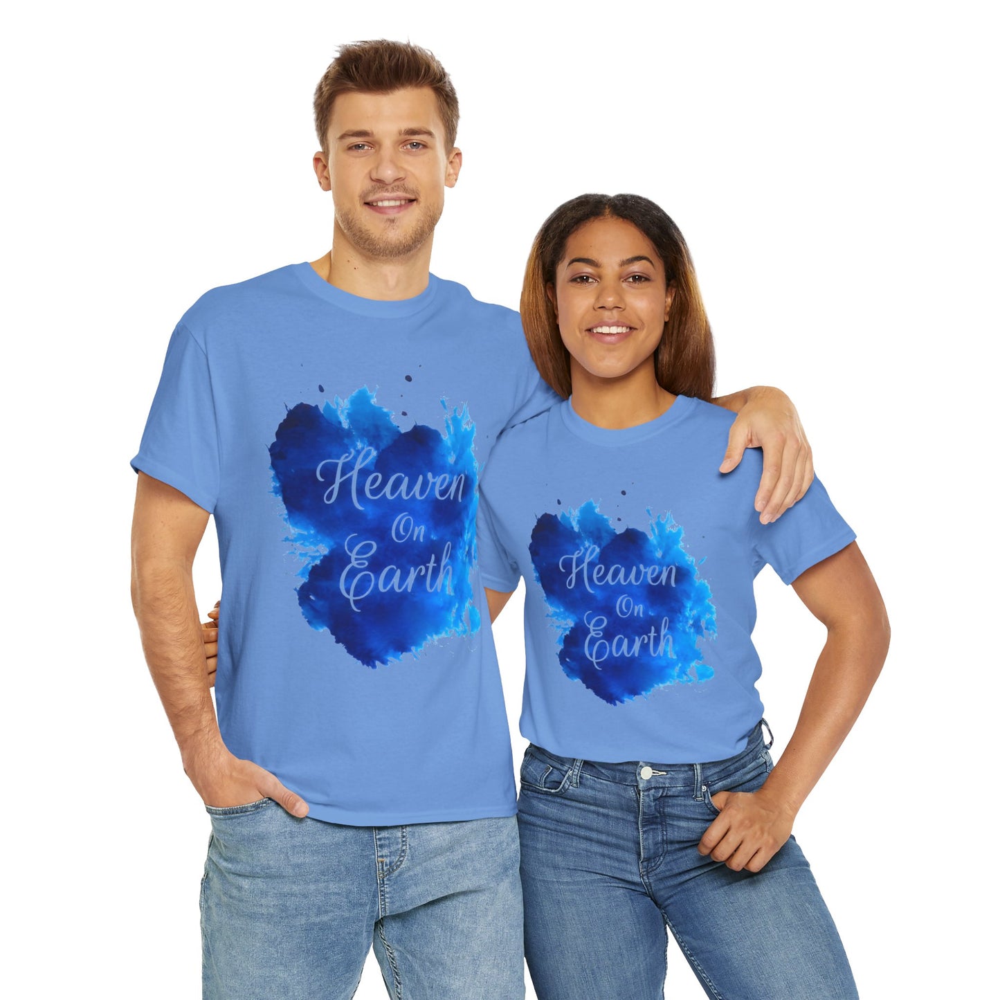 "Heaven on Earth" Unisex Cotton Tee — Comfortable Relaxed Fit Graphic Tee