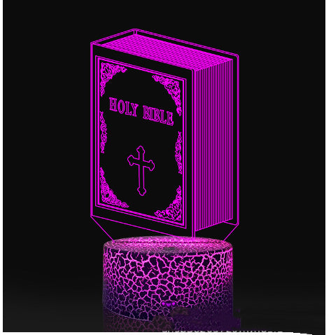 Mary Bible Cross 3D Night Light – Christian Acrylic Table Lamp with Touch & Remote Control